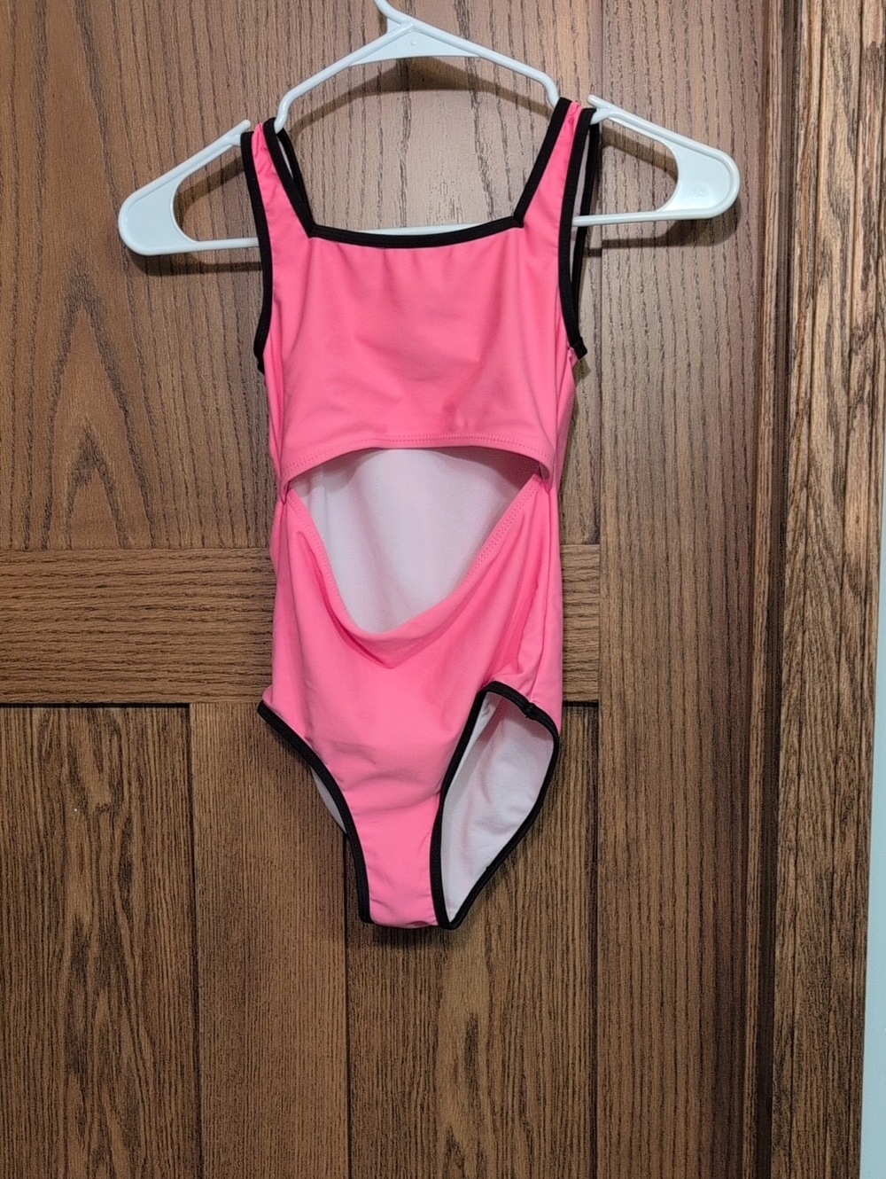 Derek Heart Hot Pink One-Piece Swimsuit with Black Trim